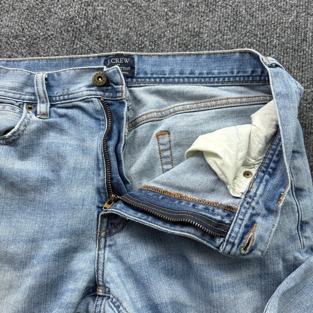 J.Crew The Sutton Jeans Mens 30x32 (32x31) Light Blue Straight Fit Stretch - Picture 5 of 15